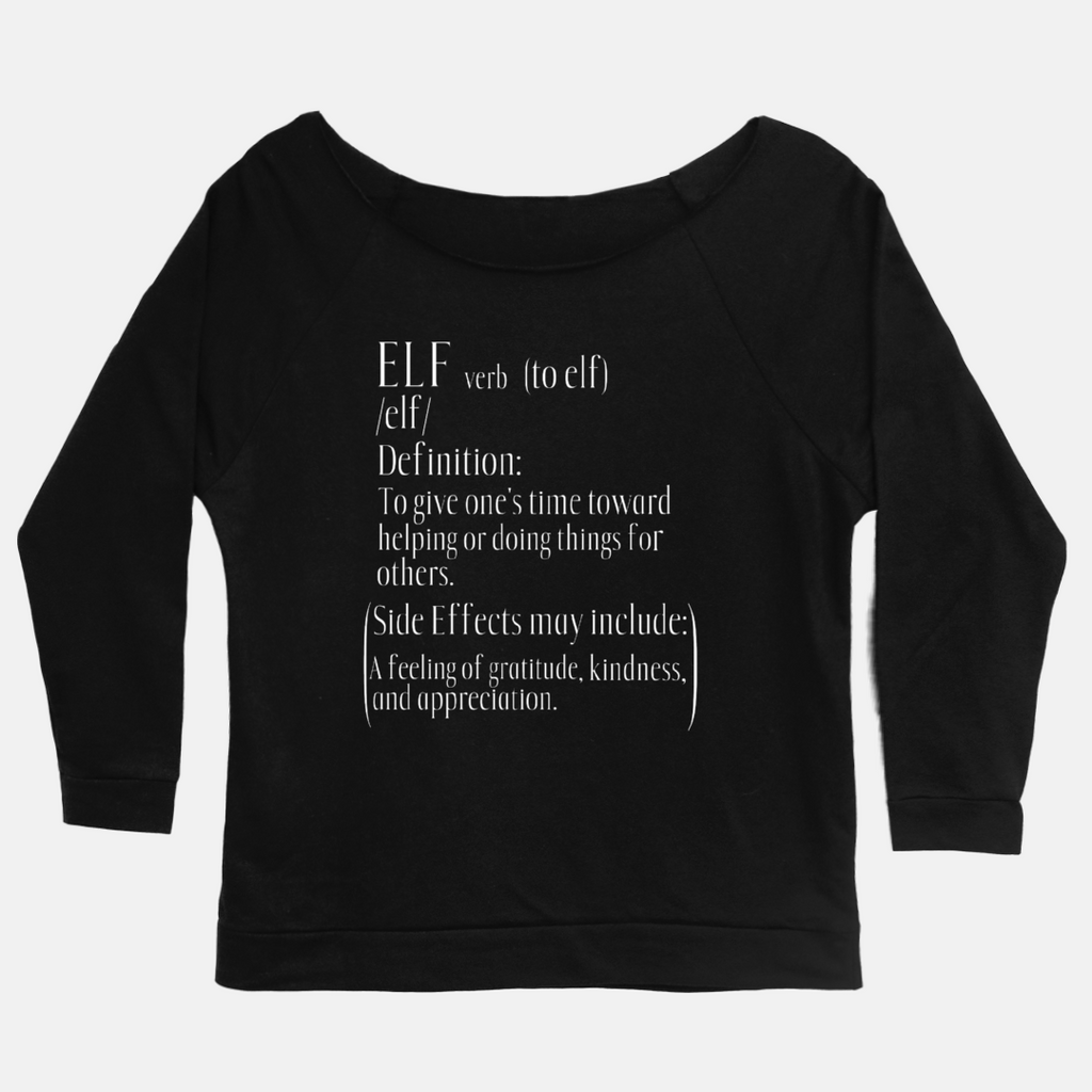 Ladies Holiday "Elf" Definition Terry Raw Edge Sweatshirt