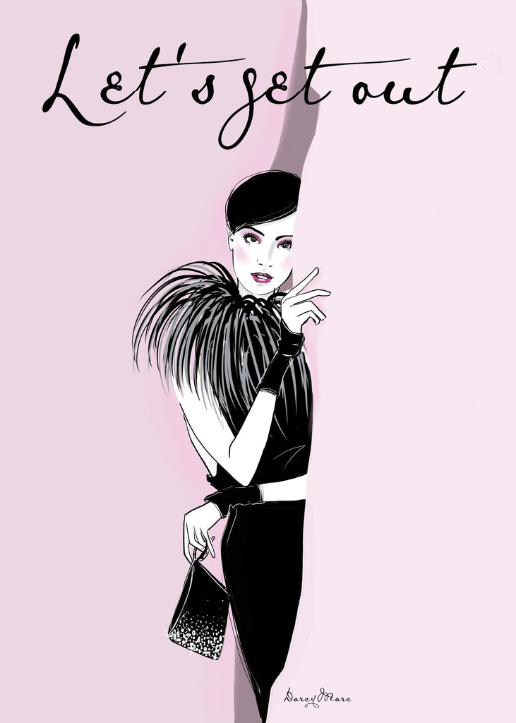 DarcyMarc Illustrated 5x7 Flat Card - Girl's Night