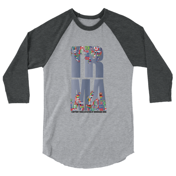 UNISEX "I SUPPORT THOSE AFFECTED...IRMA" 3/4 Sleeve Raglan Shirt