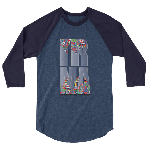 UNISEX "I SUPPORT THOSE AFFECTED...IRMA" 3/4 Sleeve Raglan Shirt